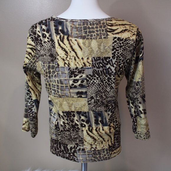 Raakhee animal block print sequin front top - Picture 4 of 5